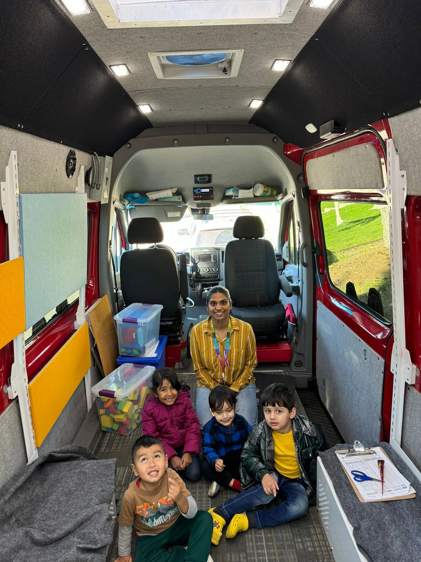 Smiling toddler outdoors
